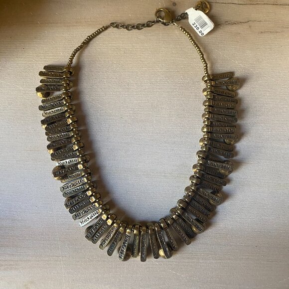 NWT Avant Garde Paris Brutalist Bronze AB Crystal Statement Collar Necklace - Picture 10 of 11